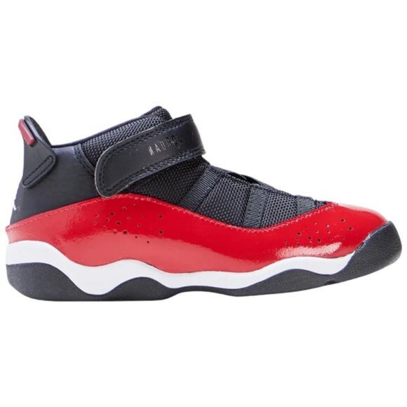 Jordan 6 Rings Shoes Sneakers Black White Gym Red 323420-060 Toddler Size 9C - Picture 3 of 6